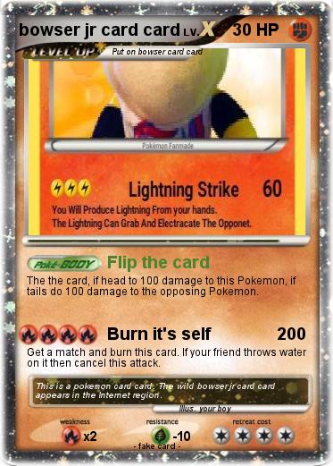 Pokemon bowser jr card card