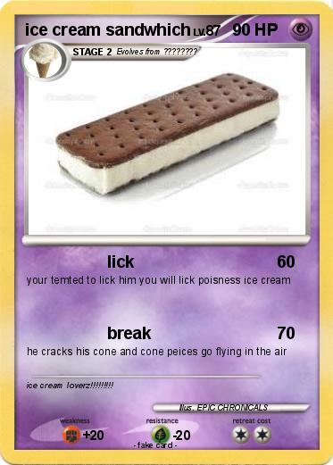 Pokemon ice cream sandwhich