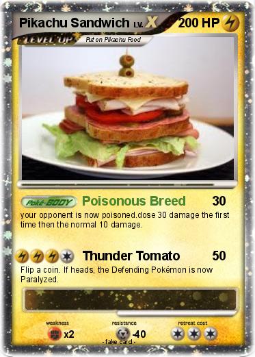Pokemon Pikachu Sandwich