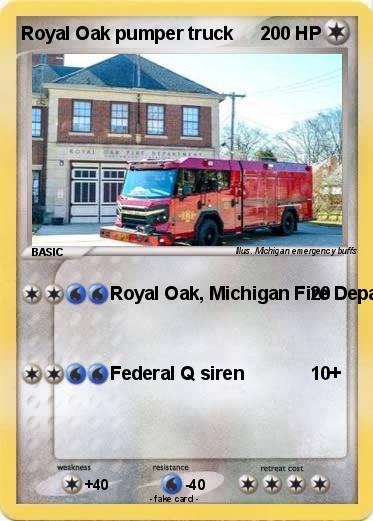 Pokemon Royal Oak pumper truck