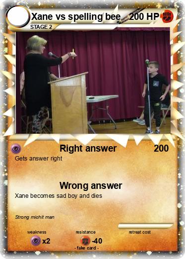 Pokemon Xane vs spelling bee
