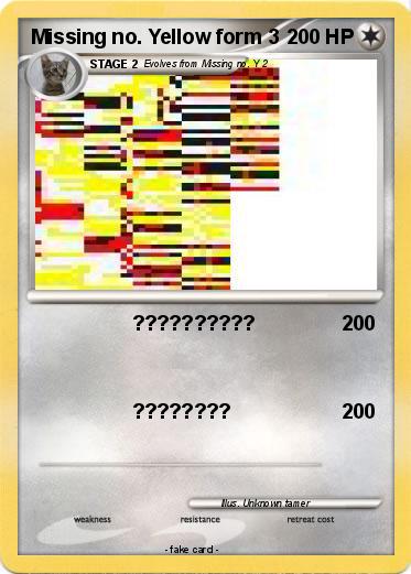 Pokemon Missing no. Yellow form 3