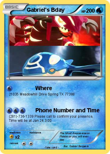 Pokemon Gabriel's Bday