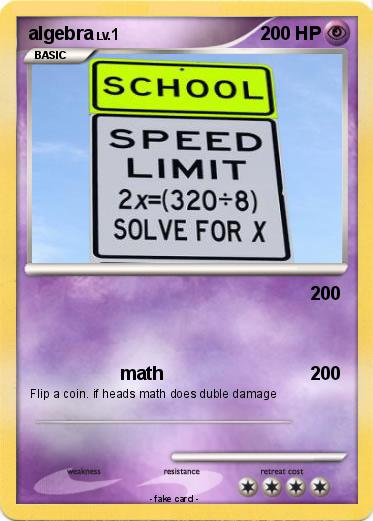 Pokemon algebra