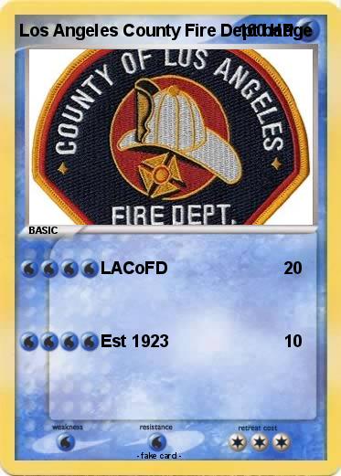 Pokemon Los Angeles County Fire Dept badge
