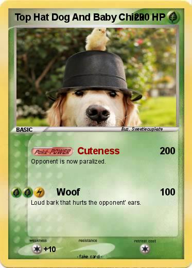 Pokemon Top Hat Dog And Baby Chick