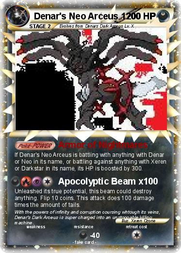 Pokemon Denar's Neo Arceus 1200 HP
