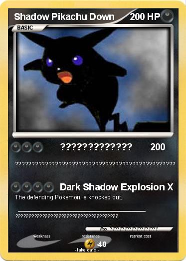 Pokemon Shadow Pikachu Down