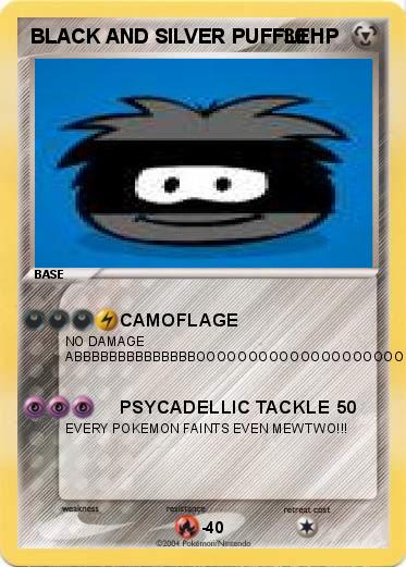 Pokemon BLACK AND SILVER PUFFLE