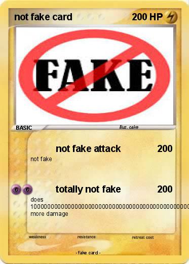 Pokemon not fake card