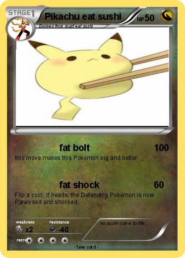 Pokemon Pikachu eat sushi