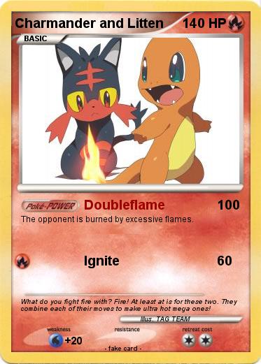 Pokemon Charmander and Litten