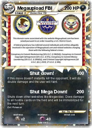 Pokemon Megaupload FBI