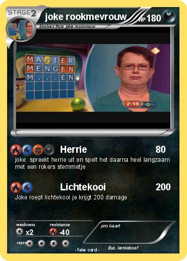 Pokemon joke rookmevrouw