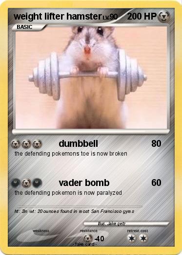 Pokemon weight lifter hamster