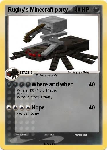 Pokemon Rugby's Minecraft party