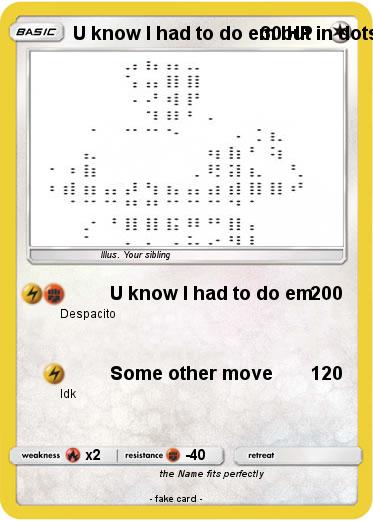 Pokemon U know I had to do em but in dots