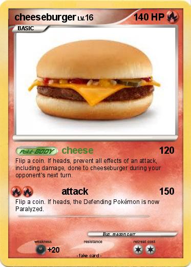 Pokemon cheeseburger