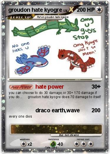 Pokemon groudon hate kyogre