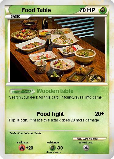 Pokemon Food Table