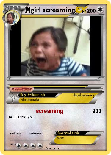 Pokemon girl screaming