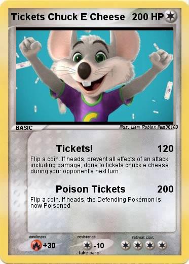 Pokemon Tickets Chuck E Cheese