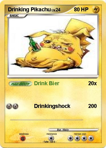 Pokemon Drinking Pikachu