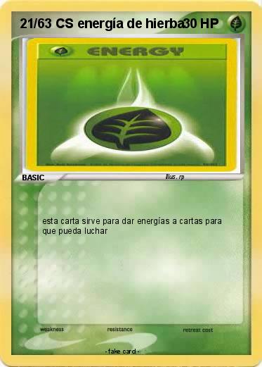Pokemon 21/63 CS energía de hierba