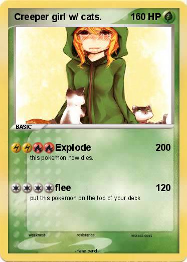 Pokemon Creeper girl w/ cats.