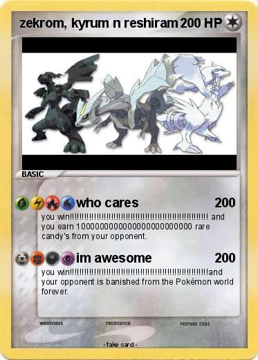 Pokemon zekrom, kyrum n reshiram