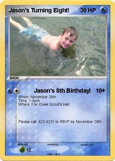 Pokemon Jason's Turning Eight!