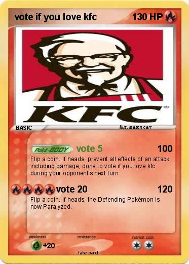 Pokemon vote if you love kfc