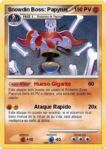 Pokemon Snowdin Boss: Papyrus