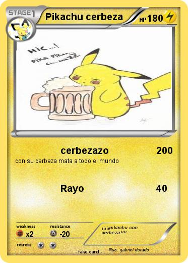Pokemon Pikachu cerbeza