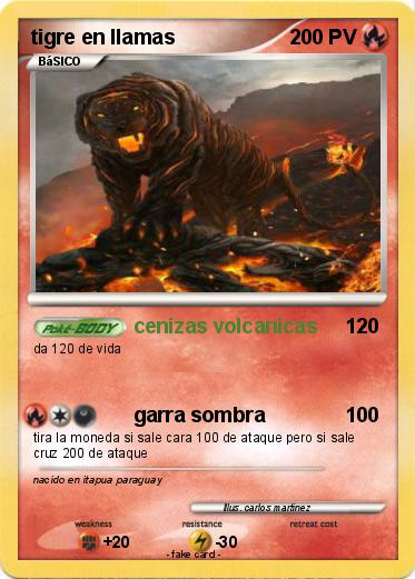 Pokemon tigre en llamas