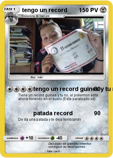 Pokemon tengo un record