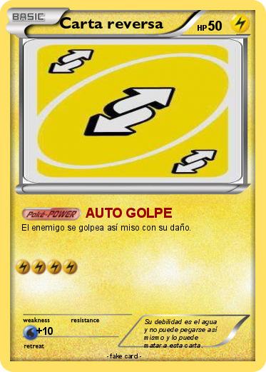 Pokemon Carta reversa