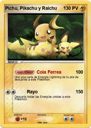 Pokemon Pichu, Pikachu y Raichu