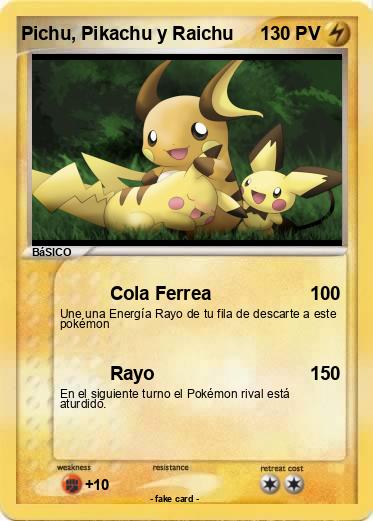 Pokemon Pichu, Pikachu y Raichu
