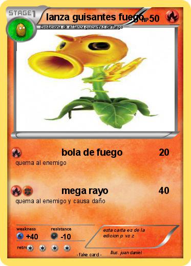 Pokemon lanza guisantes fuego