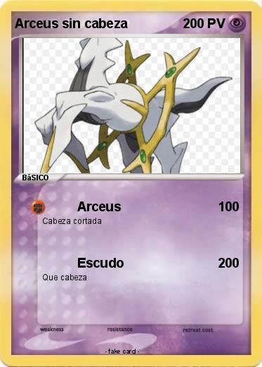 Pokemon Arceus sin cabeza