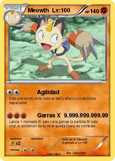 Pokemon Meowth  Lv:100