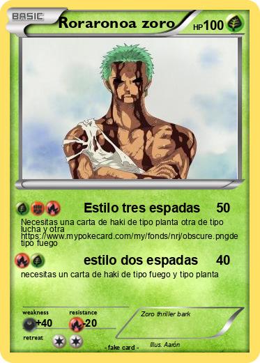 Pokemon Roraronoa zoro