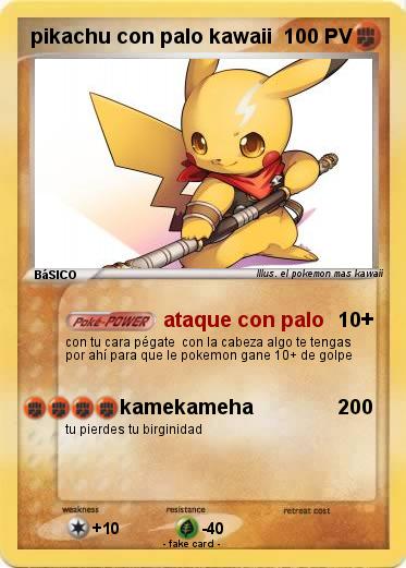 Pokemon pikachu con palo kawaii