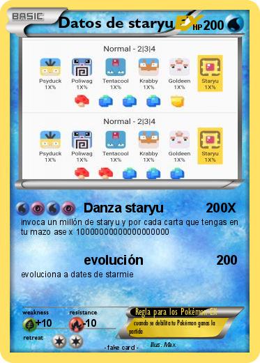 Pokemon Datos de staryu