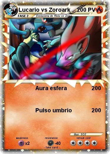 Pokemon Lucario vs Zoroark