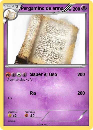 Pokemon Pergamino de arma