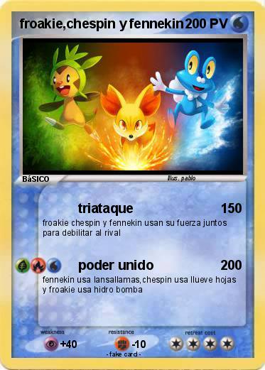 Pokemon froakie,chespin y fennekin