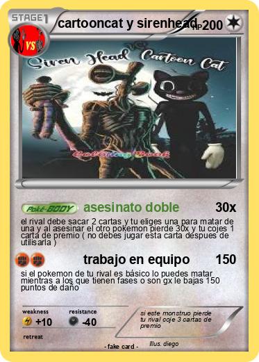 Pokemon cartooncat y sirenhead