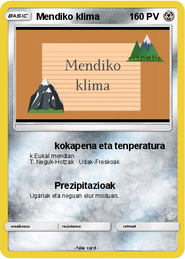 Pokemon Mendiko klima